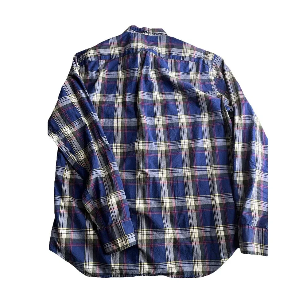 J Crew Tartan Men L Shirt Plaid Button Down Casual Multicolor Cotton Long Sleeve